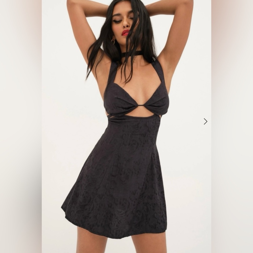 NWT For love & lemons black Alice mini dress